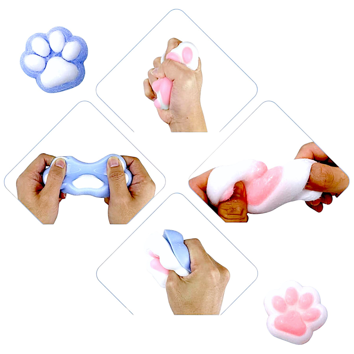 Gniotek Squishy Mochi Kocia Łapka - ZESTAW 25 SZTUK