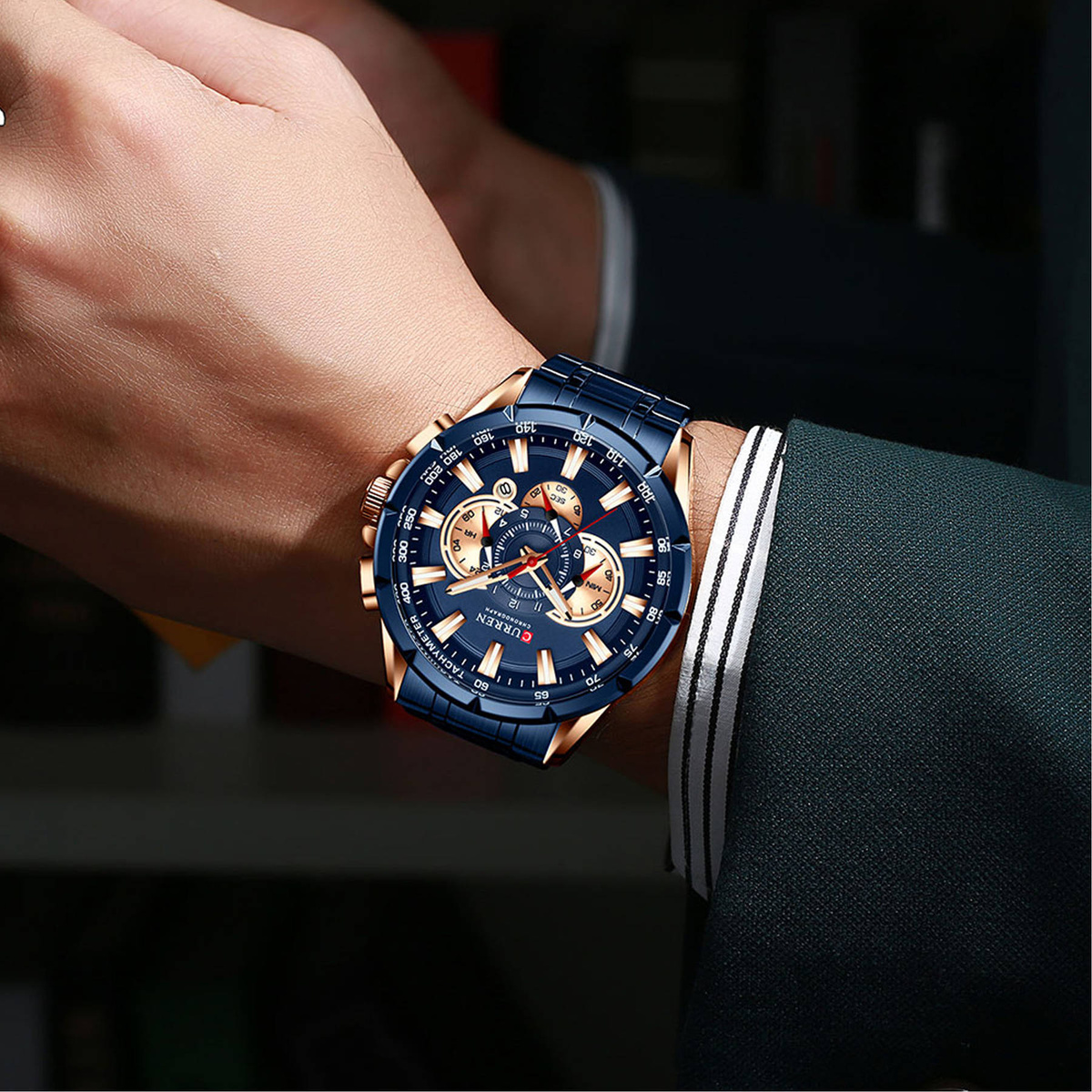 ELEGANCKI ZEGAREK MĘSKI CURREN CHRONOGRAF 3 WZORY