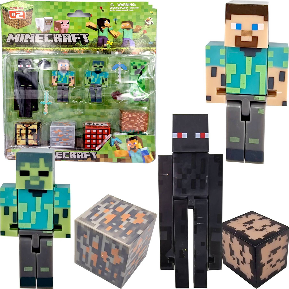 MINECRAFT - duży zestaw figurek i akcesoriów z Endermanem